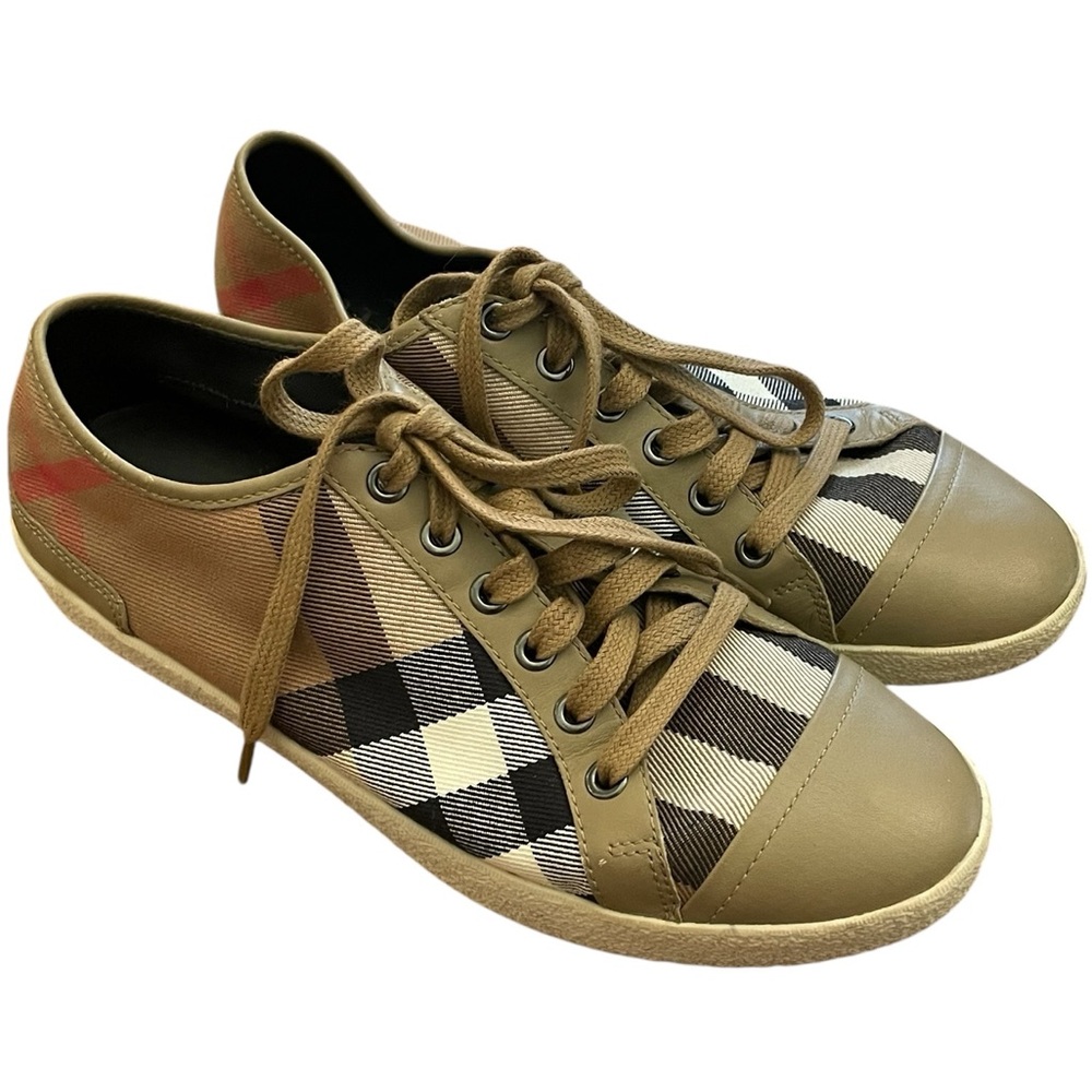 Burberry Nova Check Pattern Canvas Sneakers - Picture 1 of 15